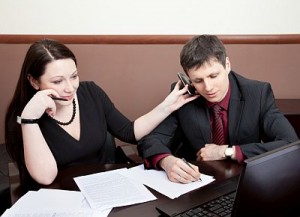 Businesspeople at a meeting in the office