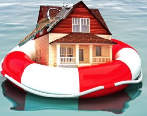Home floating on a life preserver.