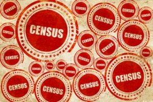 census, red stamp on a grunge paper texture